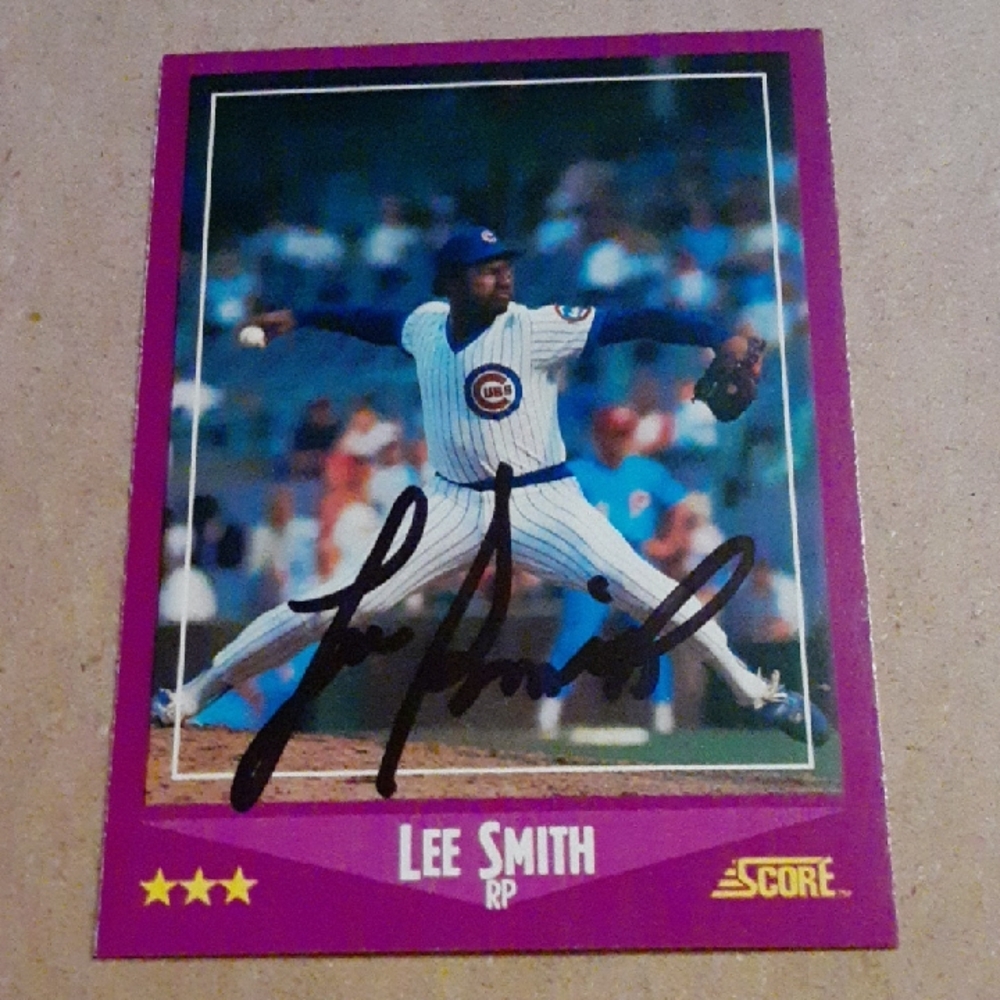 Cubs Lee Smith Autographed MLB Baseball Card